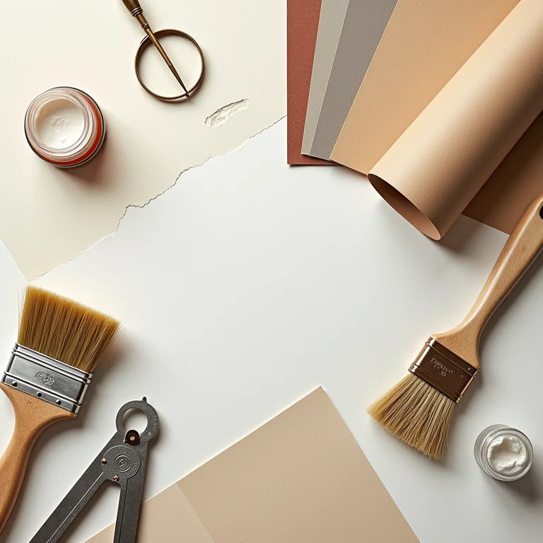 Amostras de papel de parede tradicional com ferramentas de aplicação