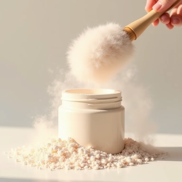 Aplicação de pó translúcido com pincel