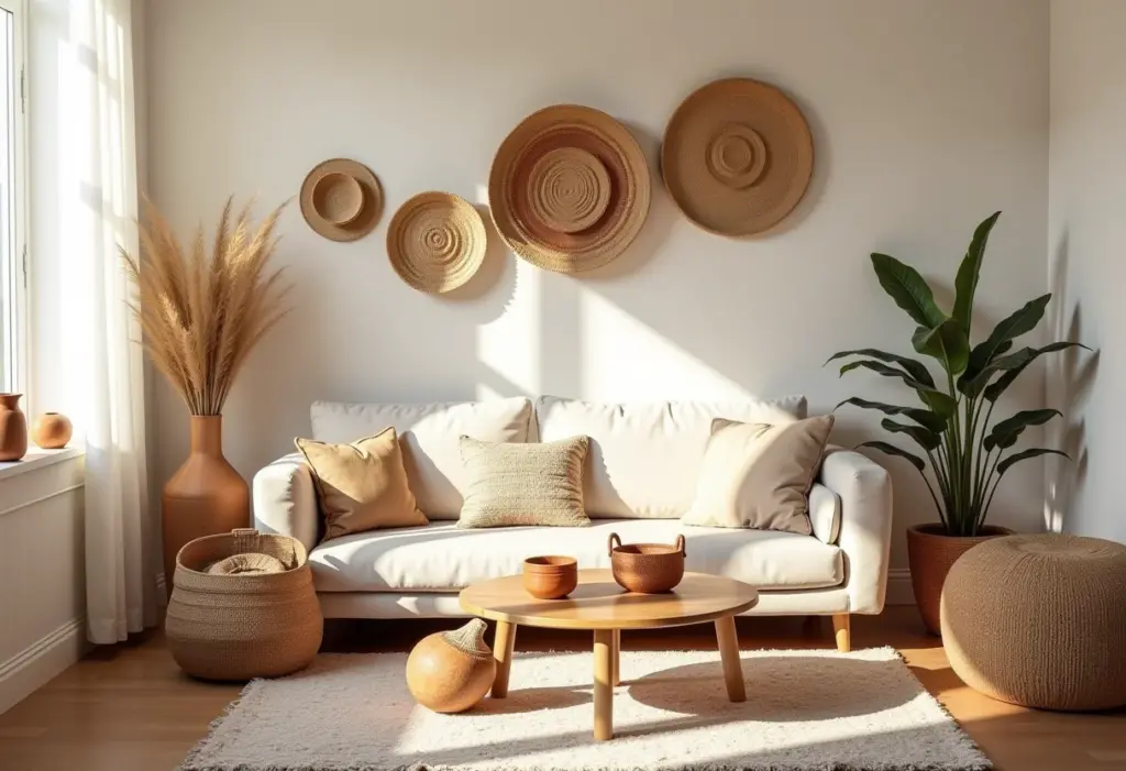 Artesanato brasileiro: 5 peças que valorizam sua casa Artesanato brasileiro em uma sala de estar iluminada