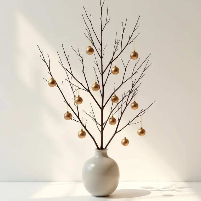 Árvore de Natal de galhos secos: simples e elegante