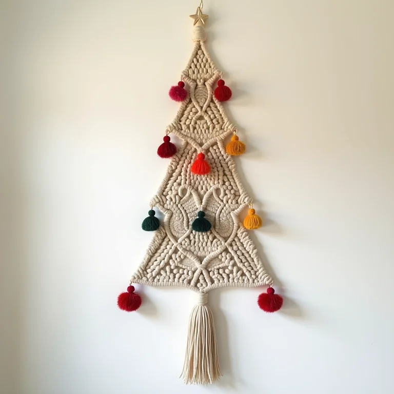 Árvore de Natal de macramê: um toque boho e artesanal