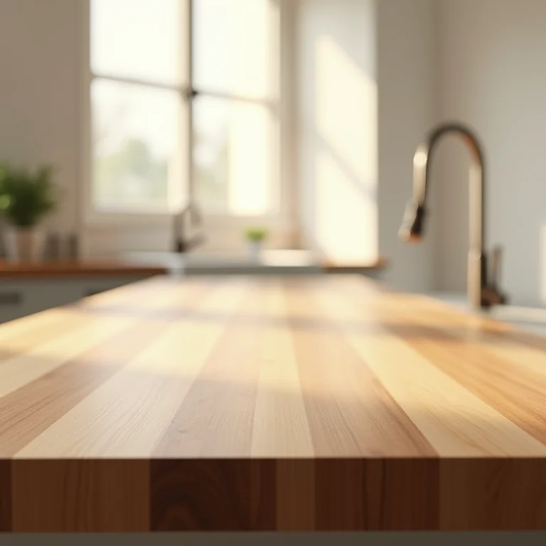 Bancada de madeira com verniz poliuretano, demonstrando resistência e durabilidade