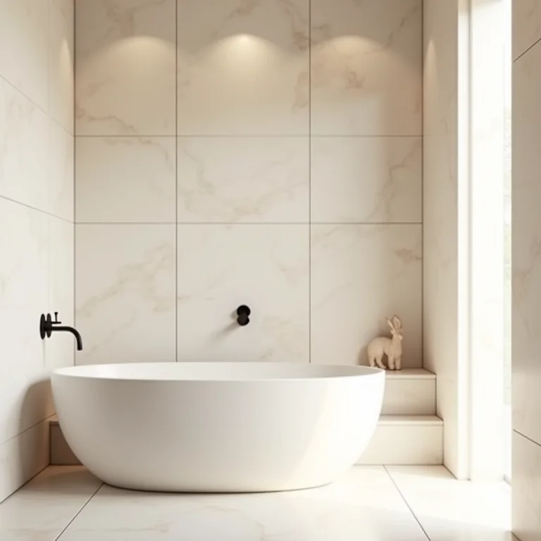 Banheiro com tons neutros