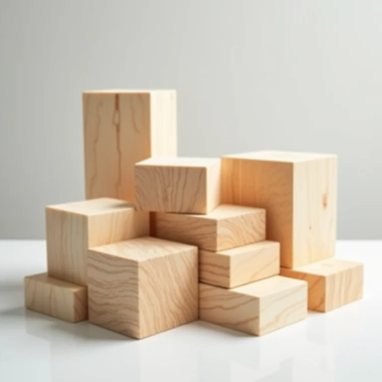 Blocos de madeira com verniz acrílico, demonstrando proteção e versatilidade