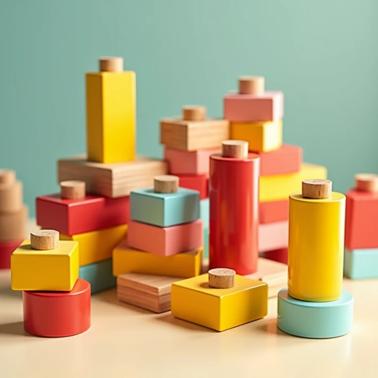 Blocos de montar de madeira em diversas formas
