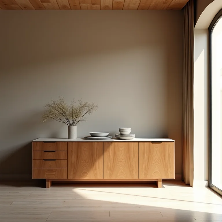 Buffet de tamanho inadequado em sala de jantar