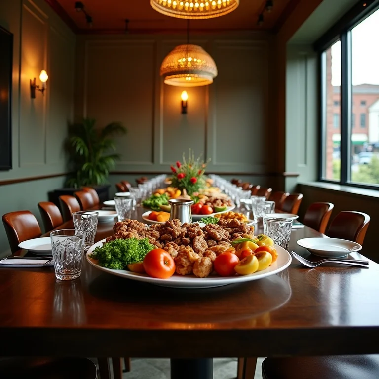 Buffet grande em sala de jantar pequena