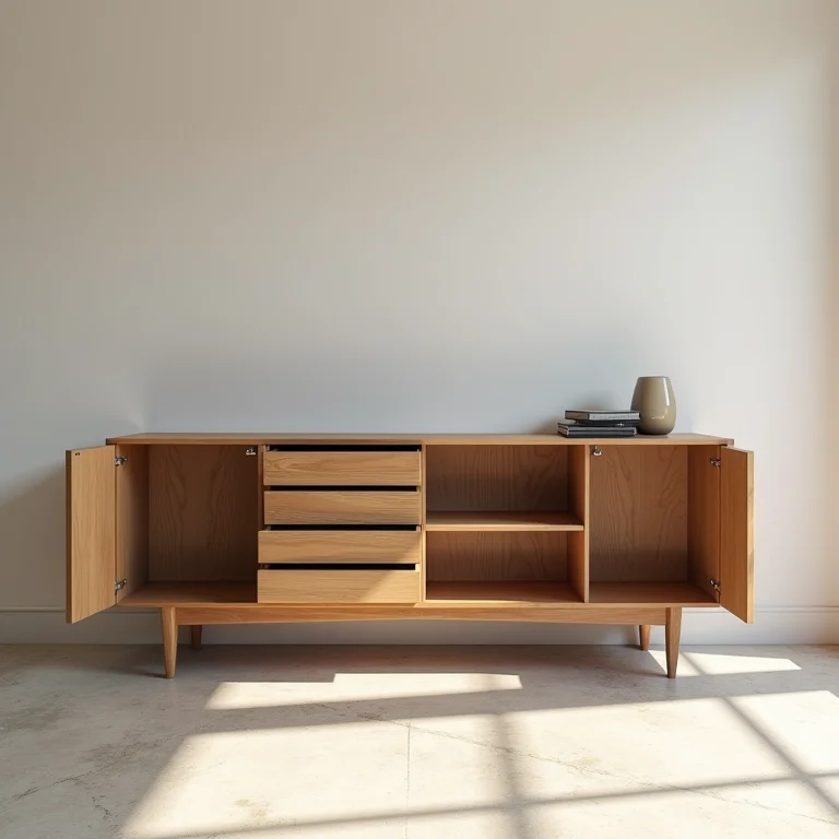 Buffet sem funcionalidades práticas em sala de jantar