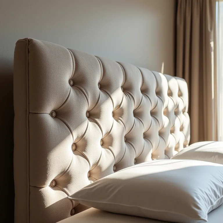 Cabeceira estofada com detalhe em capitonê