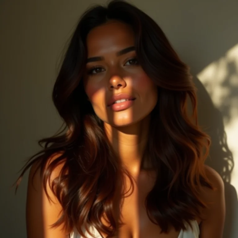 Cabelo acaju brilhante e sedoso