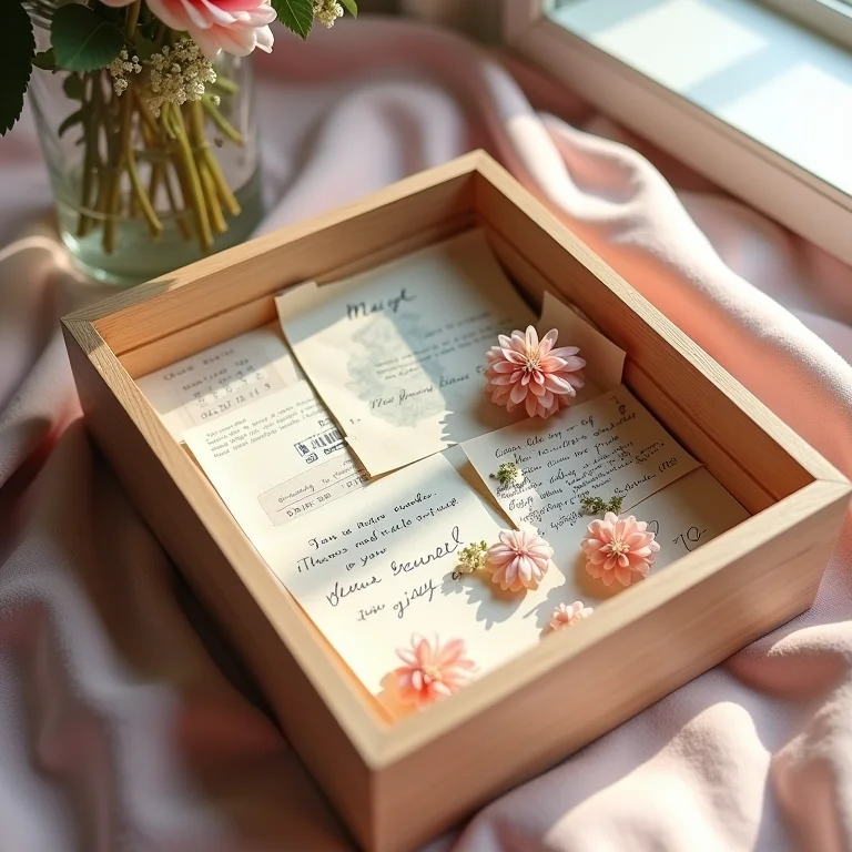 Caixa de memórias decorada para celebrar aniversário de casamento