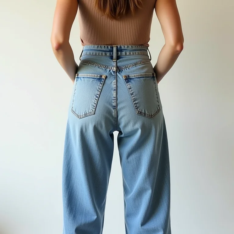 Calça mom jeans com listras verticais
