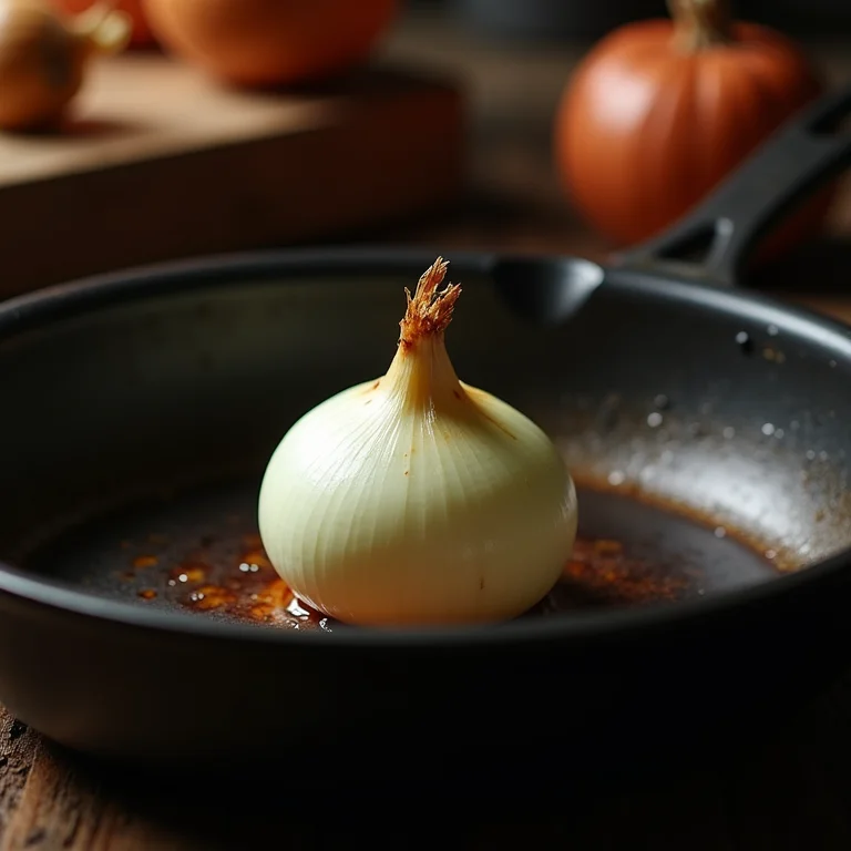Cebola sendo usada para limpar panela queimada