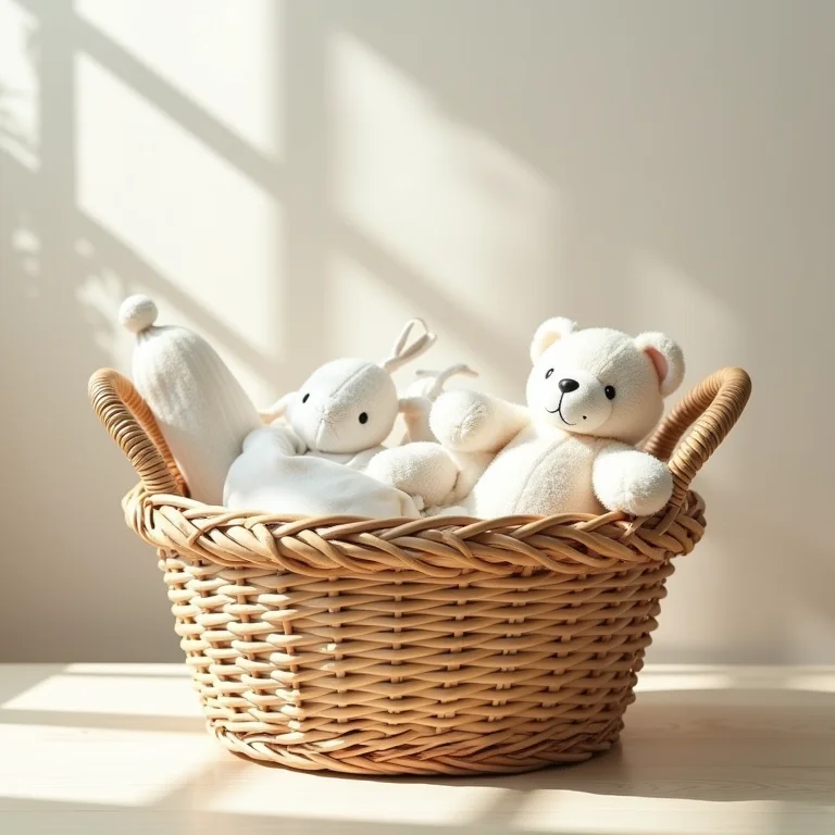 Cesto organizador como item prático e charmoso em quarto de bebê