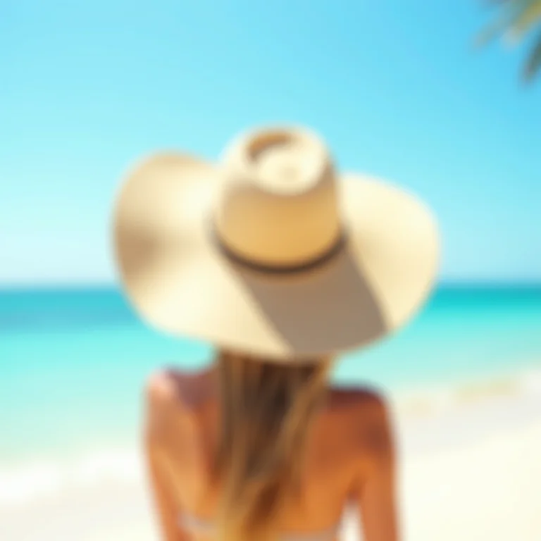 Chapéu de sol na praia