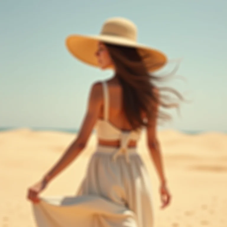 Chapéu floppy em fundo neutro