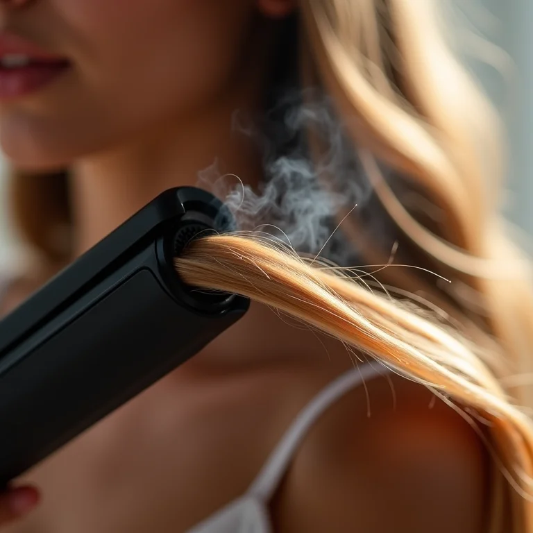 Chapinha alisando o cabelo