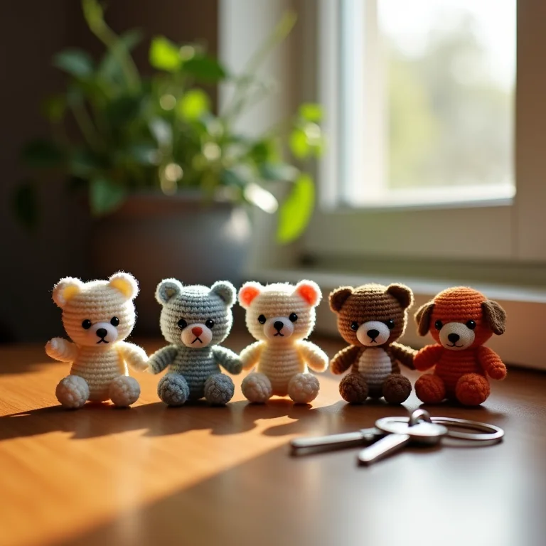 Chaveirinhos de bichinhos em amigurumi para lembrancinhas