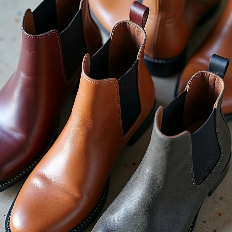 Chelsea boots de couro, camurça e material sintético