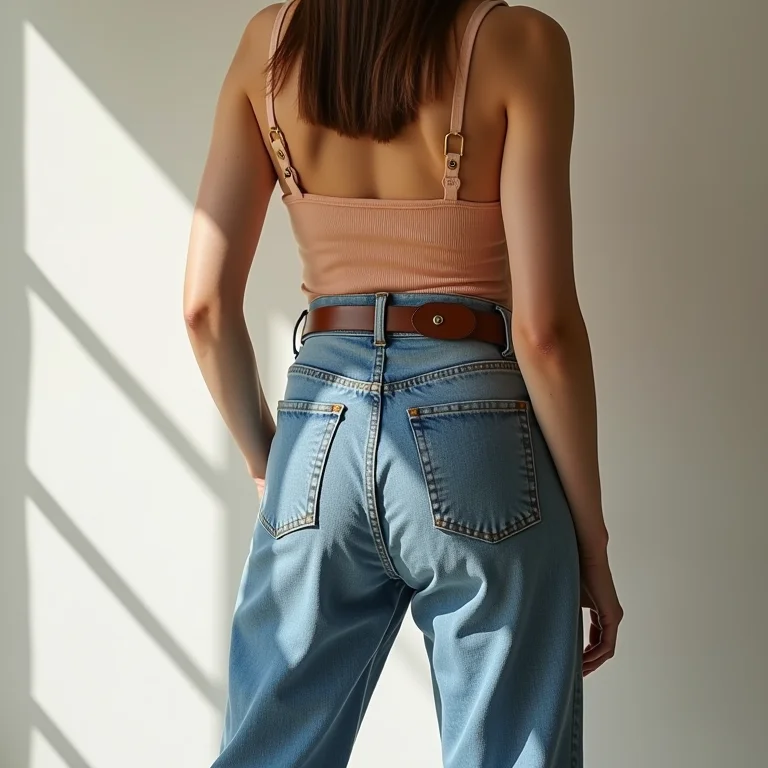 Cinto estiloso para definir a cintura com calça mom