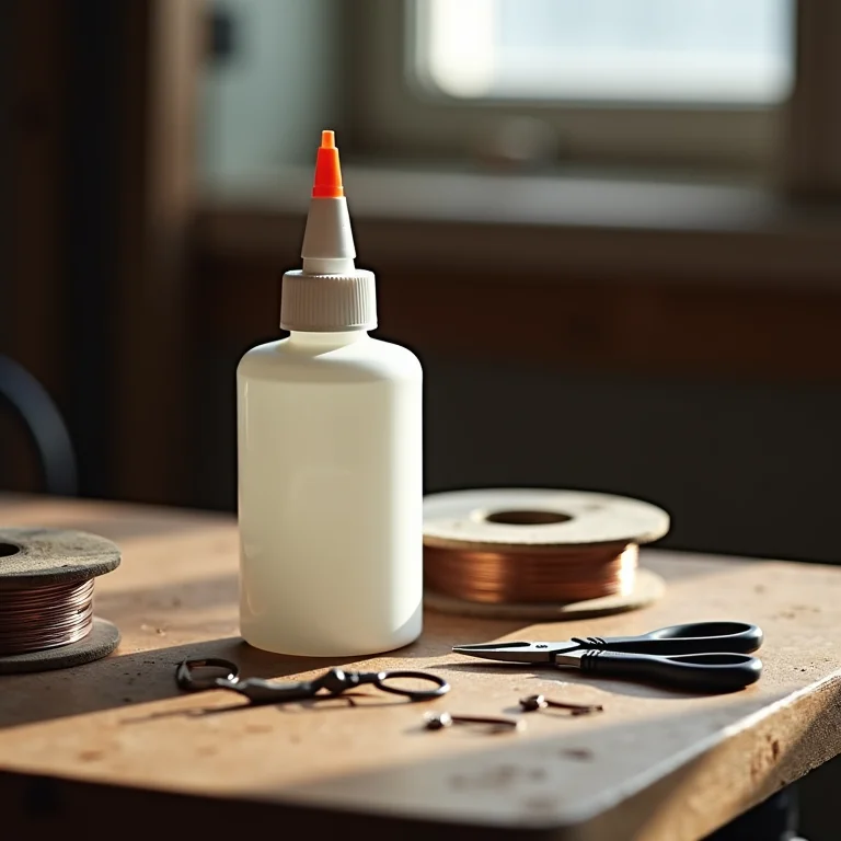 Cola branca e arame para estruturar cabelo de biscuit.