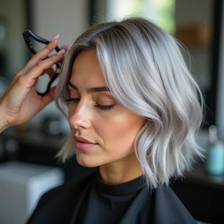 Cortando cabelo grisalho regularmente