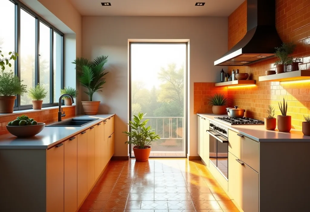 Cozinha com ladrilho hidráulico: o guia definitivo para não errar Cozinha moderna com ladrilho hidráulico colorido