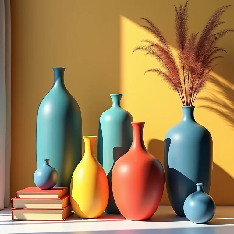 Detalhes coloridos na decoração de apartamento