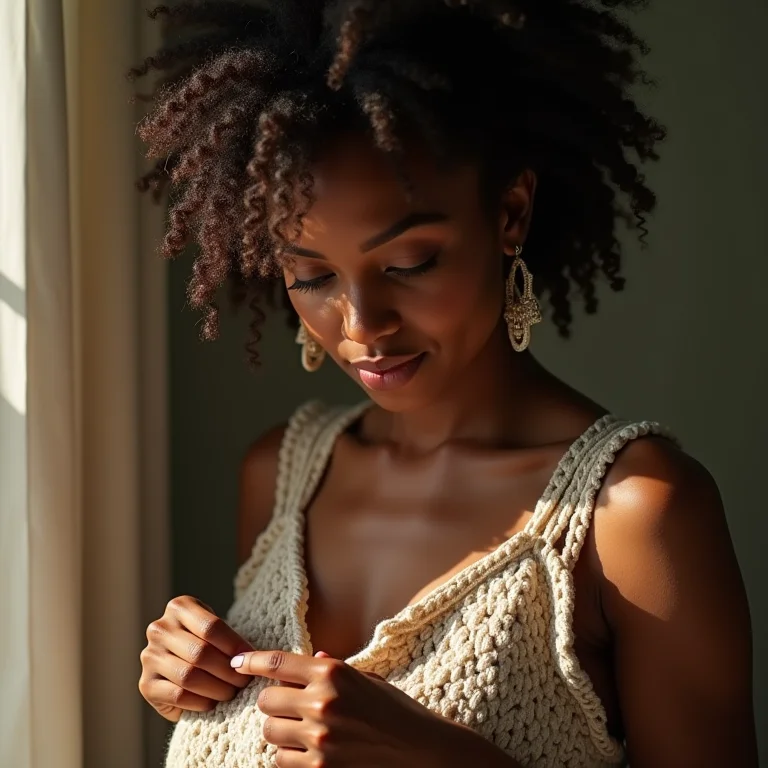 Detalhes de acabamento impecável em bolsa de crochê