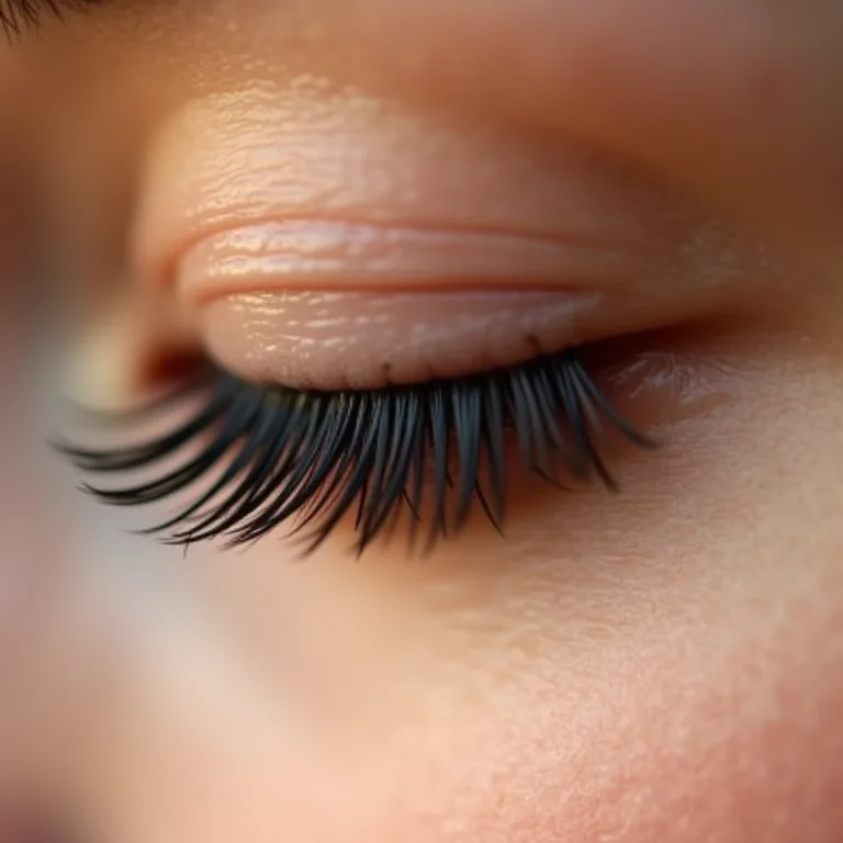 Diferentes tipos de cílios com aplicação de máscara