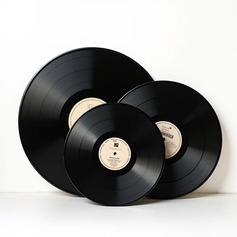 Discos de vinil organizados por tamanho