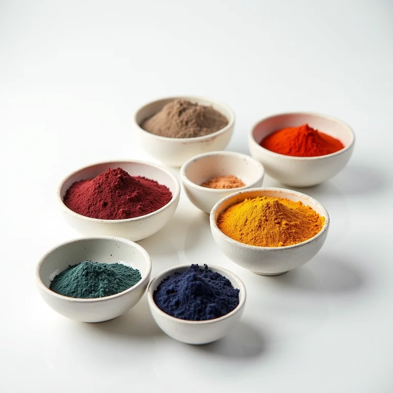 Diversidade de pigmentos e corantes para resina em pequenos potes