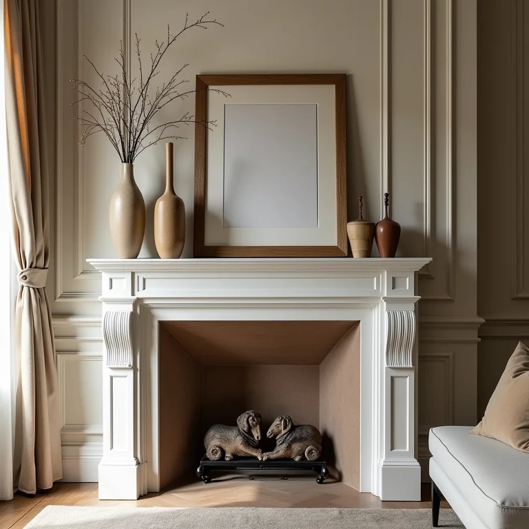 Elementos decorativos em lareira clássica