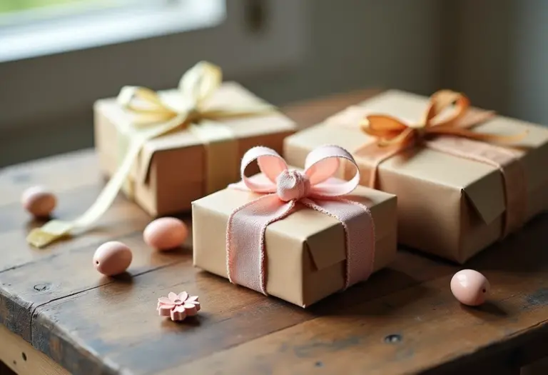 Embalagens de Páscoa decoradas com laços criativos