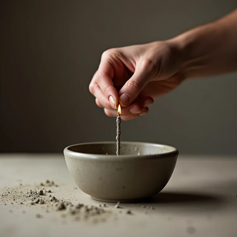 Enchendo o molde para vela de cimento.