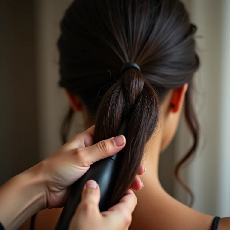 Enrolando o cabelo no babyliss na direção certa