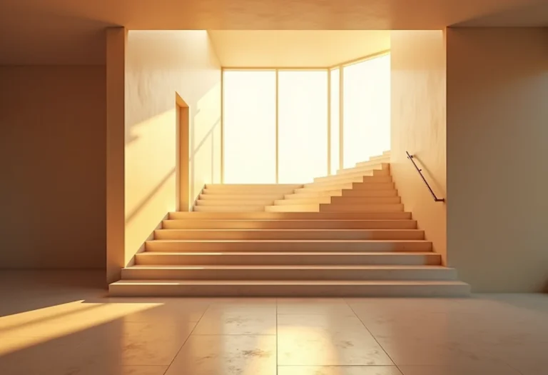 Escada interna moderna com iluminação sofisticada