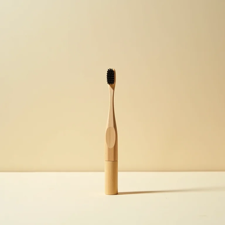 Escova de dentes de bambu Bambooki em display minimalista