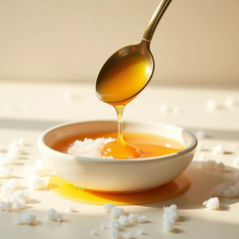 Esfoliante caseiro de açúcar e mel em close-up