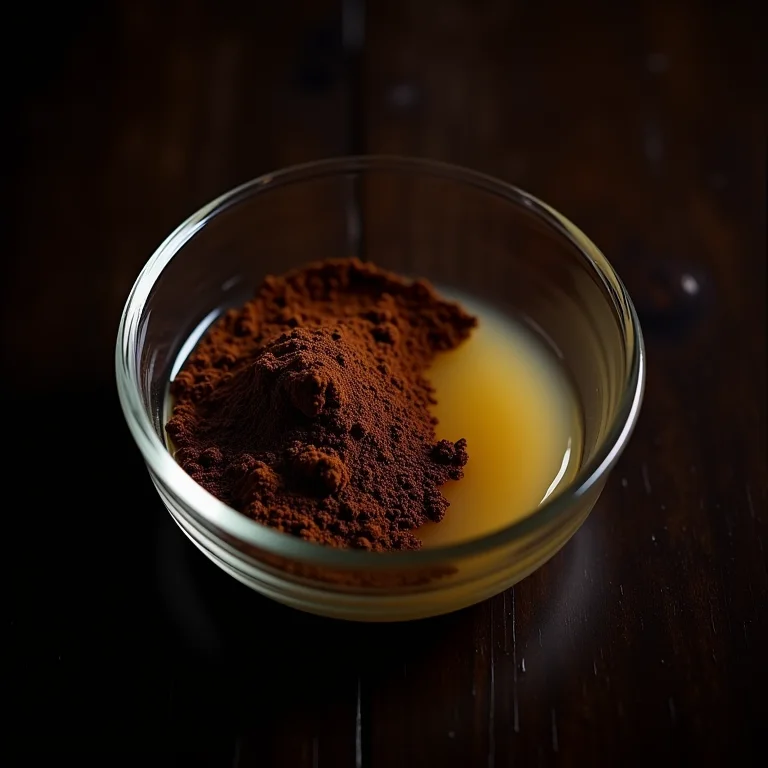 Esfoliante de café e óleo de coco em um recipiente