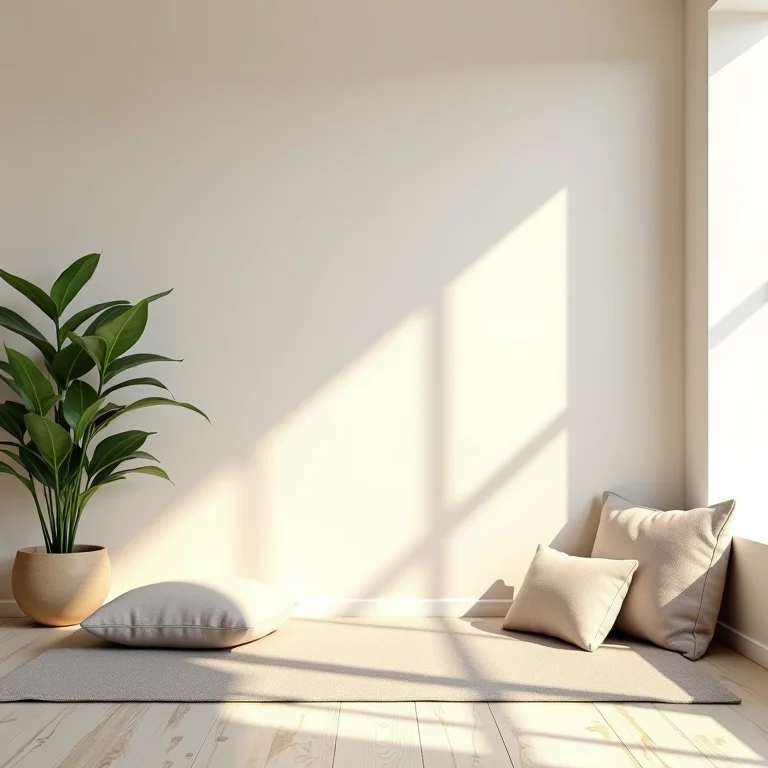 Espaço de meditação silencioso e confortável