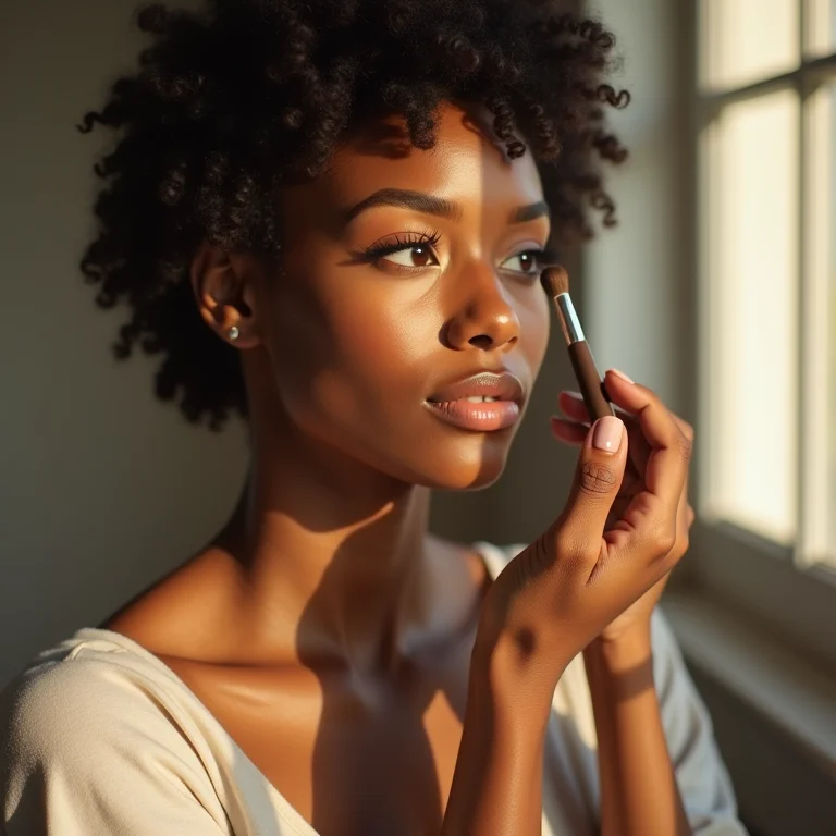 Especialista compartilhando dicas de automaquiagem.