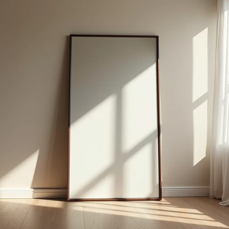 Espelho em canto sem graça da sala