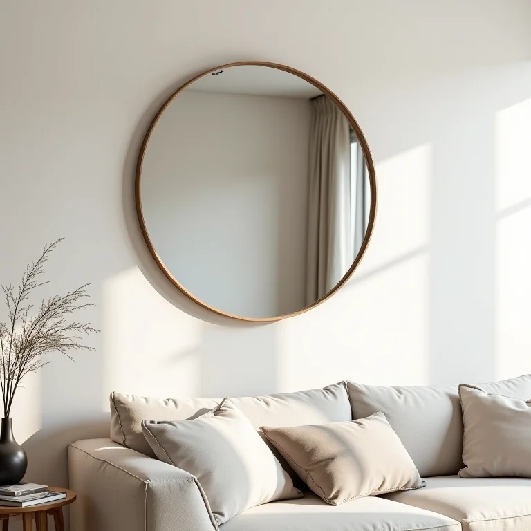 Espelho pendurado na altura errada na sala