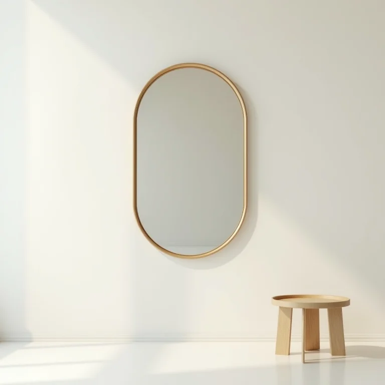 Espelho pequeno em parede grande, desproporcional