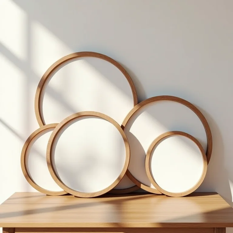 Espelhos com moldura de madeira da Madeireira Colonial.