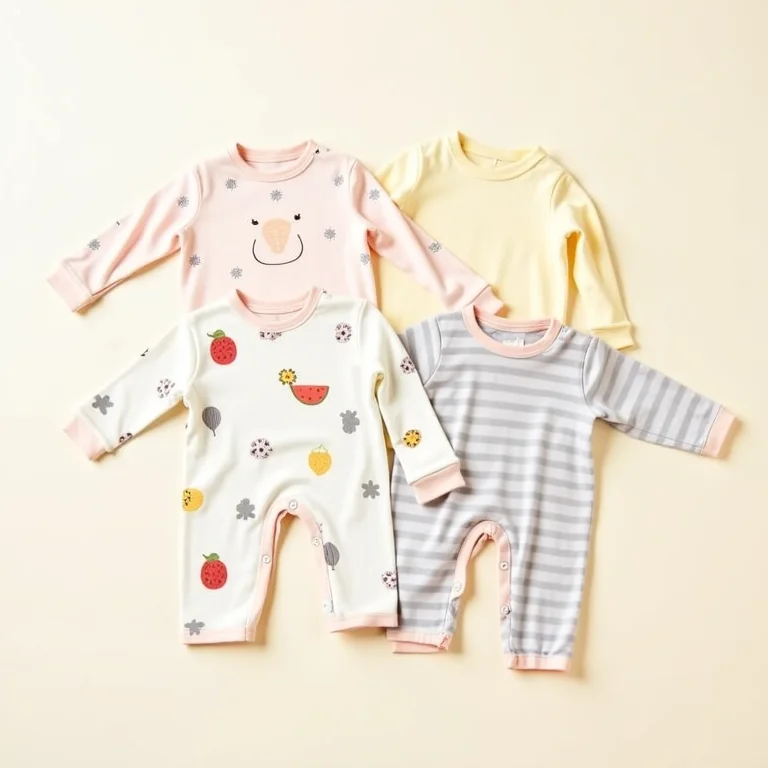 Estampas divertidas e coloridas em roupas infantis.