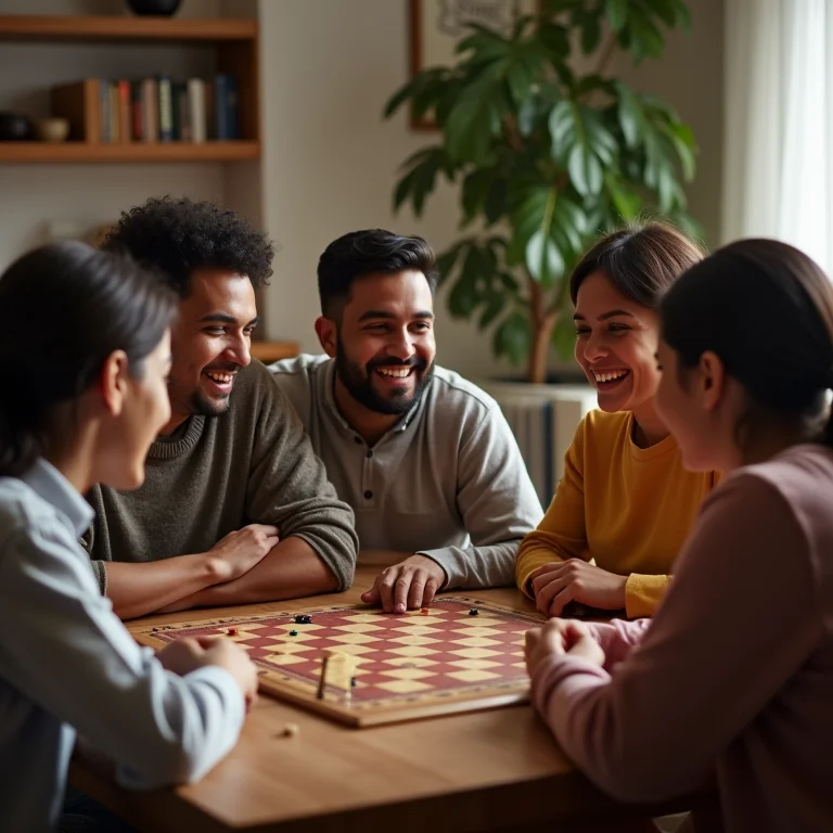 Família jogando jogo de tabuleiro