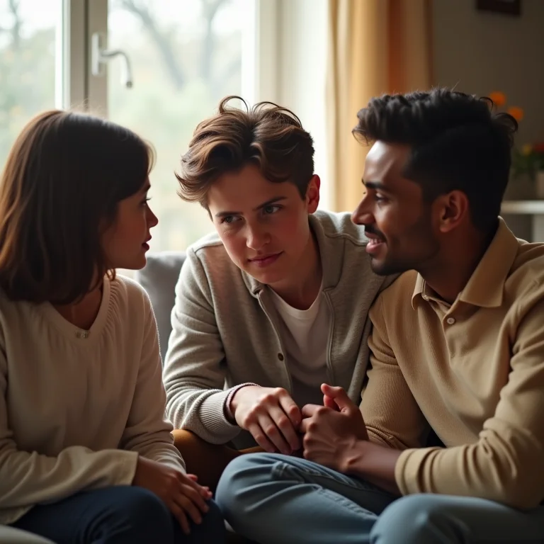 Família praticando escuta ativa