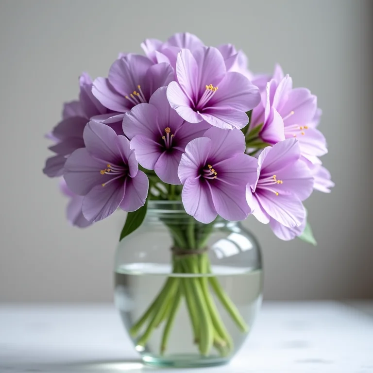 Flores lilás para decoração de festa.